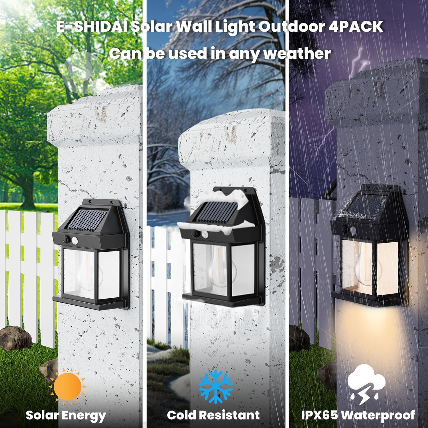 REYDELUZ Motion Sensor Outdoor Light, 3 Lighting Options.