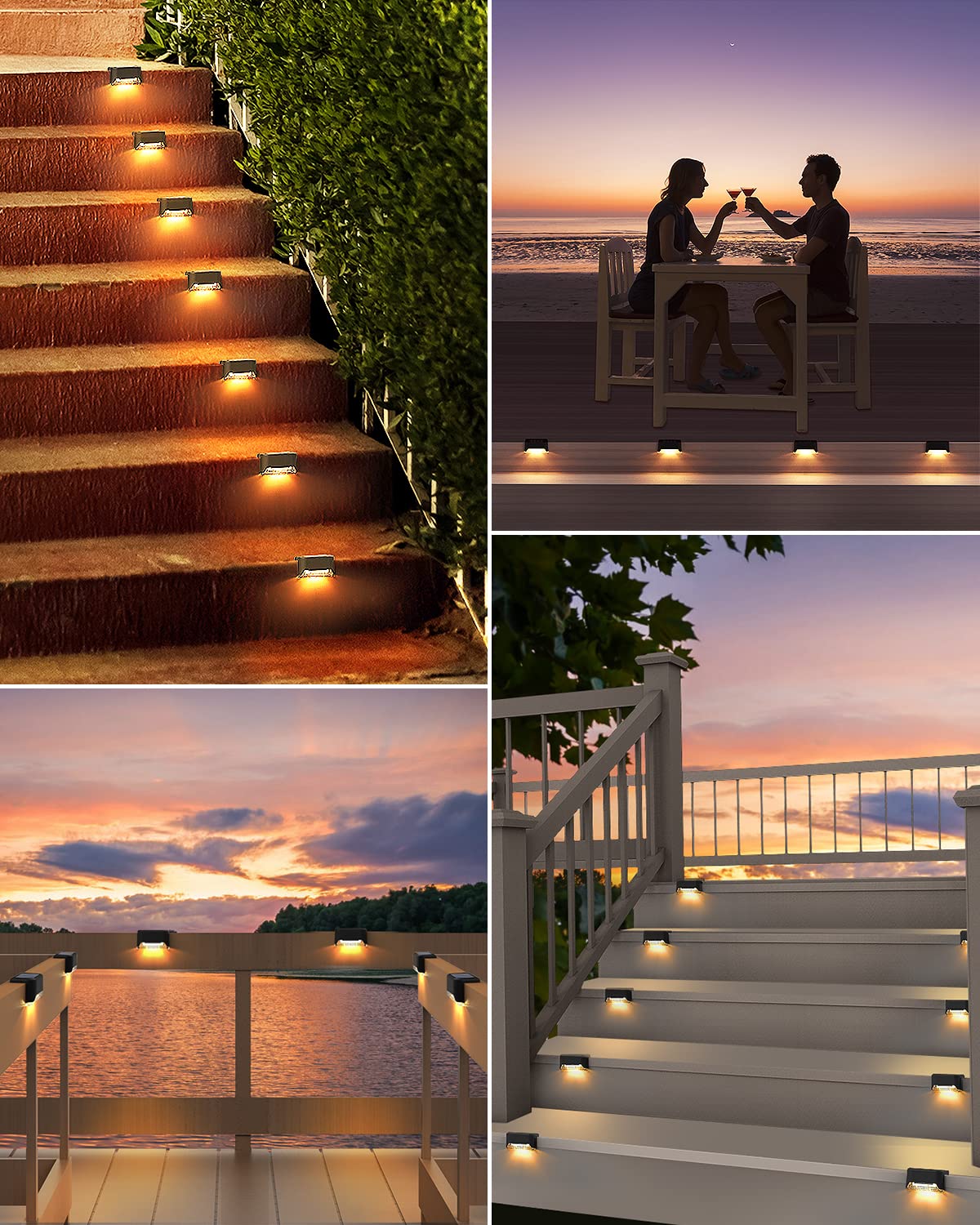 REYDELUZ Step Lights Solar Powered Used Outside, Stairs, Patio Fence.