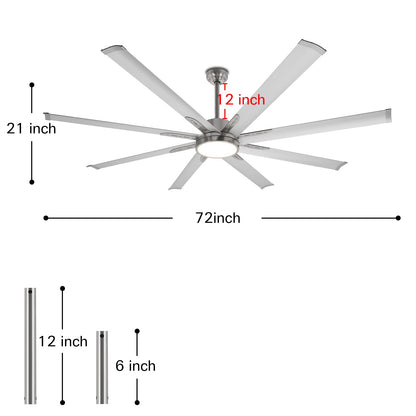 REYDELUZ 72" Ceiling Fan with LED Light.