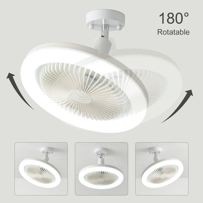 REYDELUZ 10.2" Socket Fan Ceiling Fan with Light and Remote.