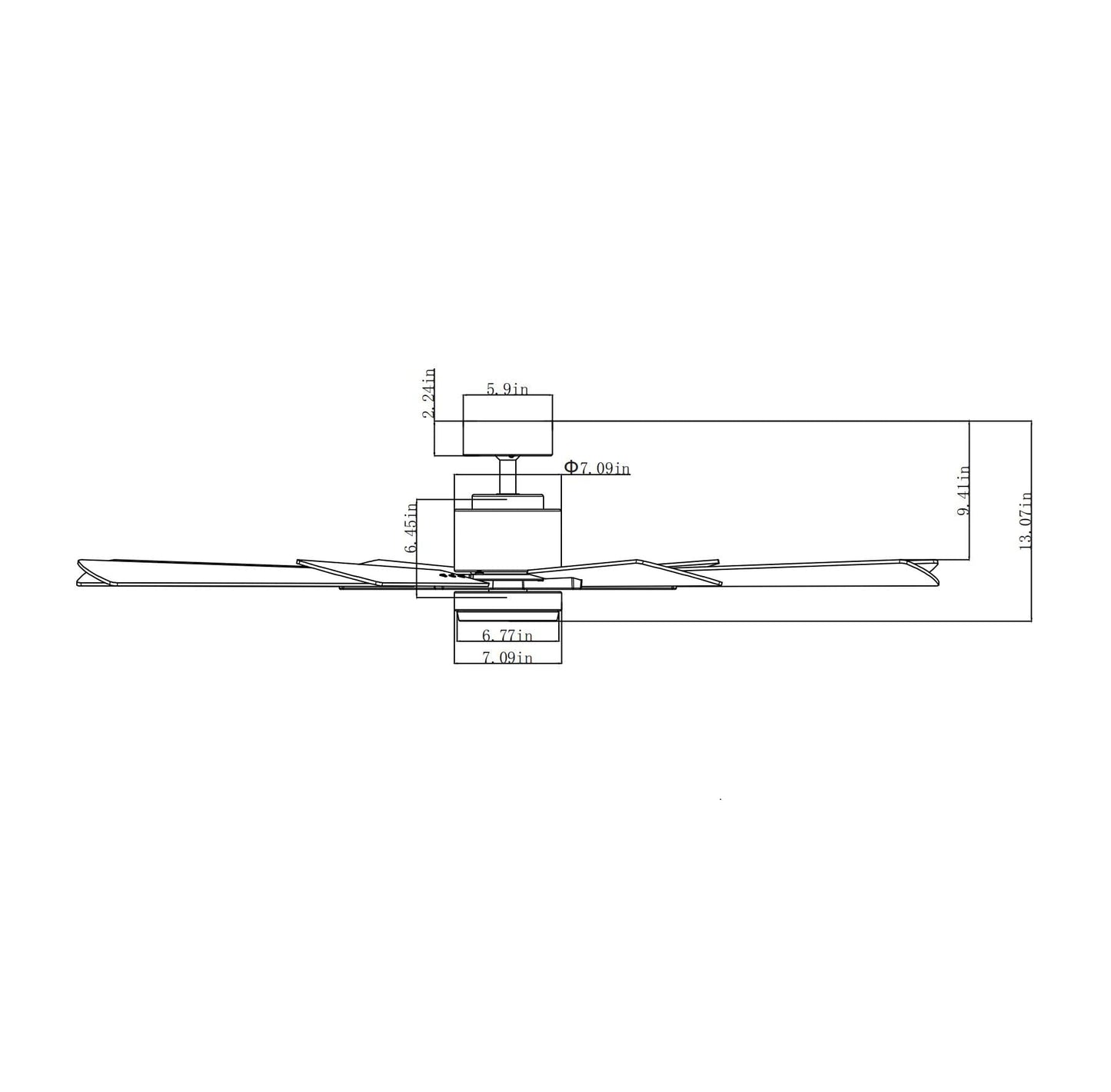 REYDELUZ 60" Ceiling Fan with Remote Modern Windmill Fan for Covered Outdoor.