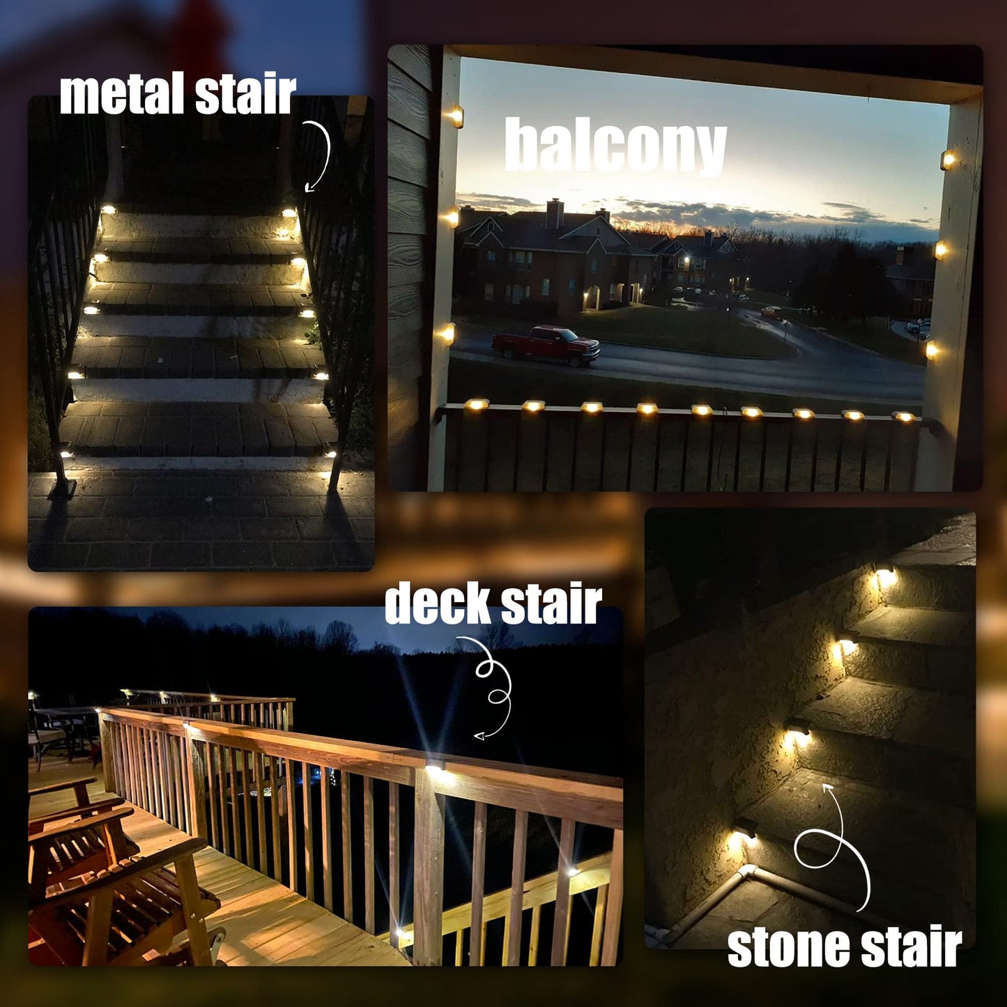 REYDELUZ Step Lights Solar Powered Used Outside, Stairs, Patio Fence.