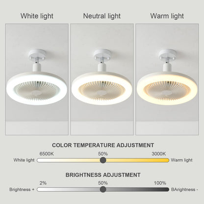 REYDELUZ 10.2" Socket Fan Ceiling Fan with Light and Remote.