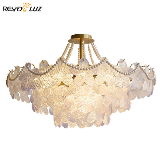 REYDELUZ 15.7” French flower color Ceiling Lights Chandeliers