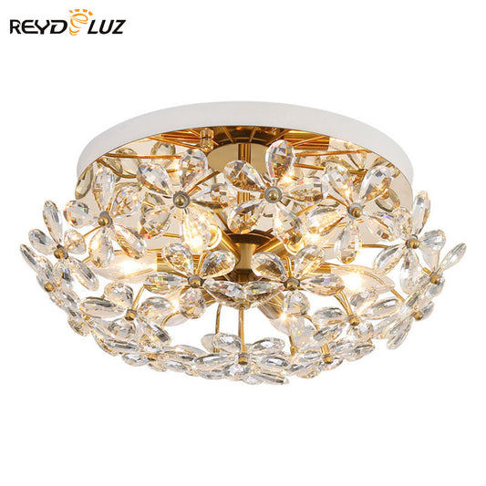 REYDELUZ 18.8” Vintage crystal flowers Ceiling Lights Chandeliers