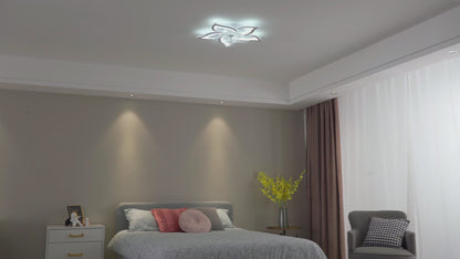 REYDELUZ 20" Modern Low Profile Flower Ceiling Fan with Lights.